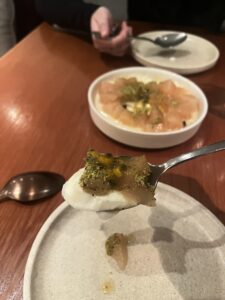 milk pudding served on my spoon
