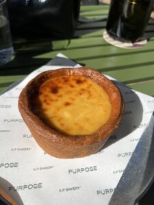 vanilla cinnamon blood plum flan straight from the bakery