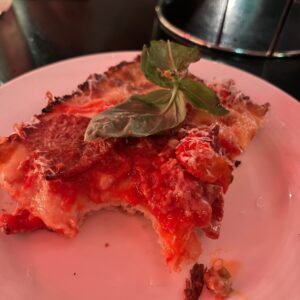city oltra salami slice 1 with soppressa salami, hot peppers and generous basil topped with chili oil